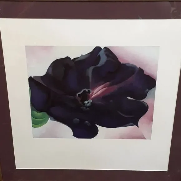 Set of 3 Framed and matted prints of "Purple Petunias" by Georgia O'Keeffe - Picture 8 of 8